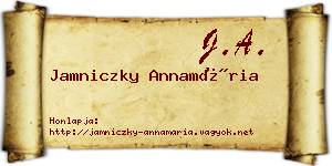 Jamniczky Annamária névjegykártya