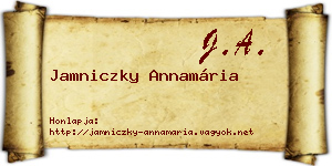 Jamniczky Annamária névjegykártya