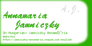 annamaria jamniczky business card